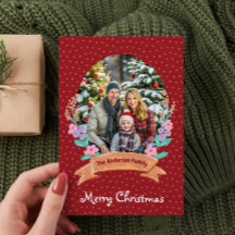 Festliches Blumenreath Weihnachten Rotes Foto