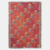 Festliches Camel-Muster auf Rot Decke (Vorderseite Vertikal)