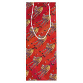 Festliches Camel-Muster auf Rot Geschenktüte Für Weinflaschen (Rückseite)