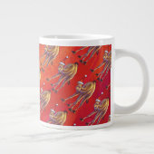 Festliches Camel-Muster auf Rot Jumbo-Tasse (Rechts)