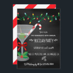 Festliches Cocktailthema Weihnachts Chalkboard Par Einladung<br><div class="desc">Trendy martini Cocktail themed Holiday Party Einladung individuell auf Ihre Veranstaltung Besonderheiten.</div>