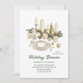 Festliches Country Boho Weihnachtsfest Abendessen Einladung (Vorderseite)