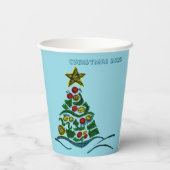 Festliches Crafty Tree Weihnachtsfest Party Pappbecher (Rückseite)