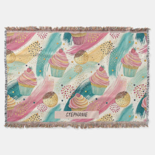 Festliches Cupcake & Brushstroke Celebration Patte Decke