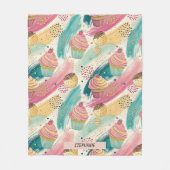 Festliches Cupcake & Brushstroke Celebration Patte Fleecedecke (Vorderseite)