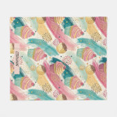 Festliches Cupcake & Brushstroke Celebration Patte Fleecedecke (Vorderseite (Horizontal))