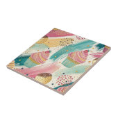 Festliches Cupcake & Brushstroke Celebration Patte Fliese (Seite)