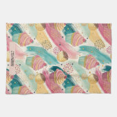 Festliches Cupcake & Brushstroke Celebration Patte Geschirrtuch (Horizontal)