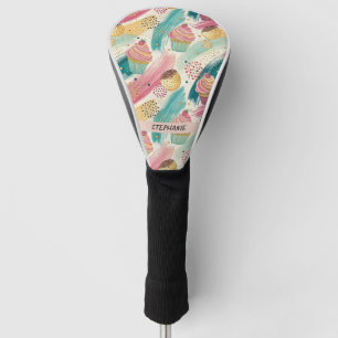 Festliches Cupcake & Brushstroke Celebration Patte Golf Headcover