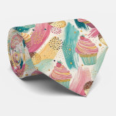 Festliches Cupcake & Brushstroke Celebration Patte Krawatte (Gerollt)