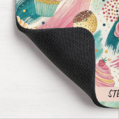 Festliches Cupcake & Brushstroke Celebration Patte Mousepad (Ecke)