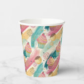 Festliches Cupcake & Brushstroke Celebration Patte Pappbecher (Links)