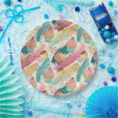 Festliches Cupcake & Brushstroke Celebration Patte Pappteller (Party)