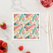 Festliches Cupcake & Brushstroke Celebration Patte Serviette (Beispiel)