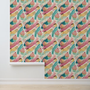 Festliches Cupcake & Brushstroke Celebration Patte Tapete