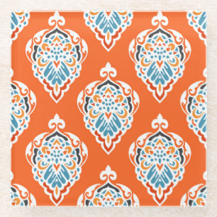 Festliches Damast-Vintage-Muster, elegantes Design Glasuntersetzer