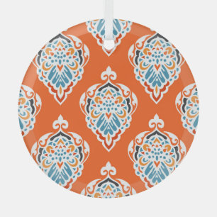 Festliches Damast-Vintage-Muster, elegantes Design Ornament Aus Glas