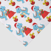 Festliches Dimosaurier-Muster Weihnachtsgewebe Seidenpapier (Detail)