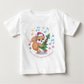 Festliches Eichhörnchen Gitarre spielen umgeben vo Baby T-shirt (Vorderseite)