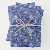 festliches, elegantes, blaugekacheltes Weihnachtsm Geschenkpapier Set (Beispiel)