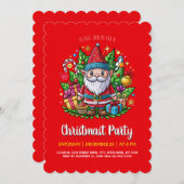 Festliches Elf Weihnachts-Party Einladung (Vorne/Hinten)