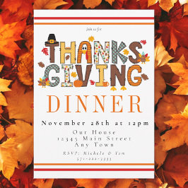 Festliches Erntedank Dinner Türkei Pumpkin Blätter Einladung