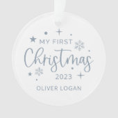 Festliches erstes Weihnachtsfest-Foto Ornament (Vorderseite)