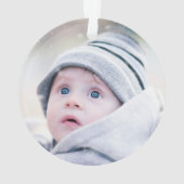 Festliches erstes Weihnachtsfest-Foto Ornament (Rückseite)