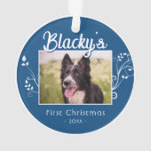 Festliches erstes Weihnachtslied Welppy Foliage Bl Ornament (Rückseite)