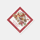 Festliches Essen, Trinken & Sei frohe Weihnachten Serviette (Ecke)
