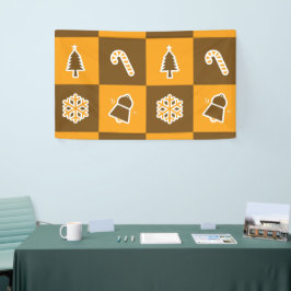 Festliches Feiertagsraster-Muster Banner