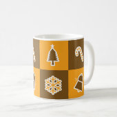 Festliches Feiertagsraster-Muster Kaffeetasse (VorderseiteRechts)