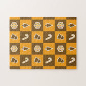 Festliches Feiertagsraster-Muster Puzzle (Horizontal)