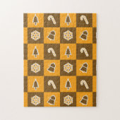 Festliches Feiertagsraster-Muster Puzzle (Vertikal)