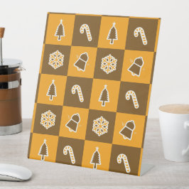 Festliches Feiertagsraster-Muster Sockelschild