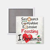 Festliches Festmahl - I Liebe Weihnachten Magnet (Vorderseite/Rückseite)