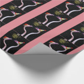 Festliches Flamingo-Packpapier Geschenkpapier (Ecke)
