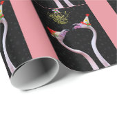 Festliches Flamingo-Packpapier Geschenkpapier (Rolleneckpunkt)