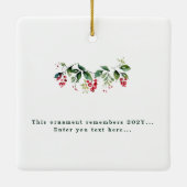 festliches, florales und modernes Weihnachtsfest F Keramikornament (Rückseite)