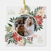 festliches, florales und modernes Weihnachtsfest F Keramikornament (Vorderseite)