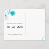 Festliches Foto am Strand - Hochzeiten Save the Da Ankündigungspostkarte (Rückseite)