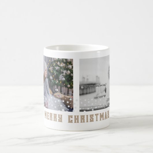 Festliches Foto der Familie Stars Weihnachtskuchen Kaffeetasse (Mittel)