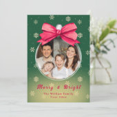 Festliches Foto Ornament Weihnachtskarte Einladung (Stehend Vorderseite)