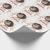 Festliches Foto Red Foliage Frohe Weihnachten Geschenkpapier (Ecke)