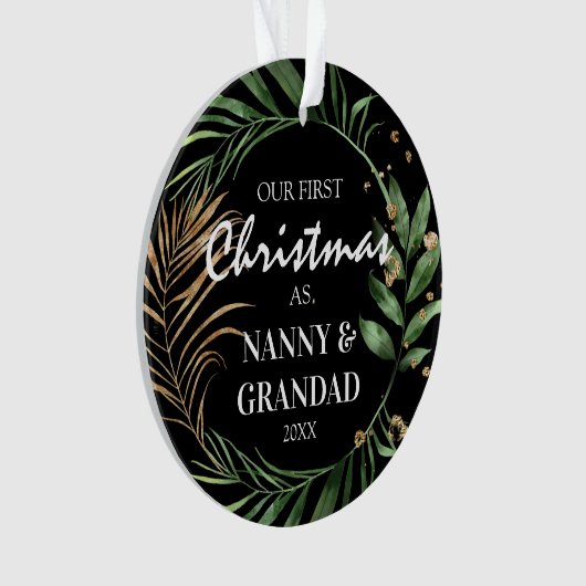 Festliches Foto Unsere 1. Weihnachten | Großeltern Ornament (Vorderseite)
