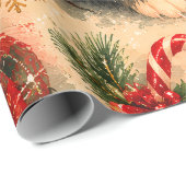 Festliches Frettchen mit Schal Weihnachtspapier Geschenkpapier (Rolleneckpunkt)