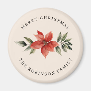 Festliches Frohe Weihnachten Familienname Champagn Magnet