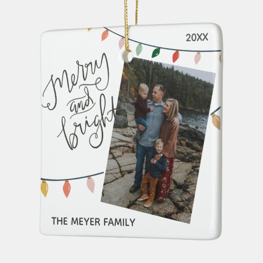 Festliches fröhliches und helles Weihnachtslicht F Keramikornament (Links)