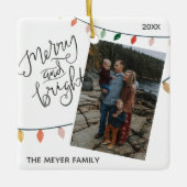 Festliches fröhliches und helles Weihnachtslicht F Keramikornament (Vorderseite)