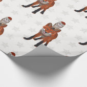Festliches Fuchs & Eule Geschenkpapier (Ecke)